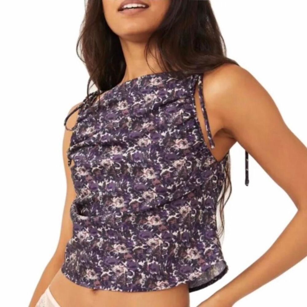Free People Nights in Printed Camisole with adjustable straps XL